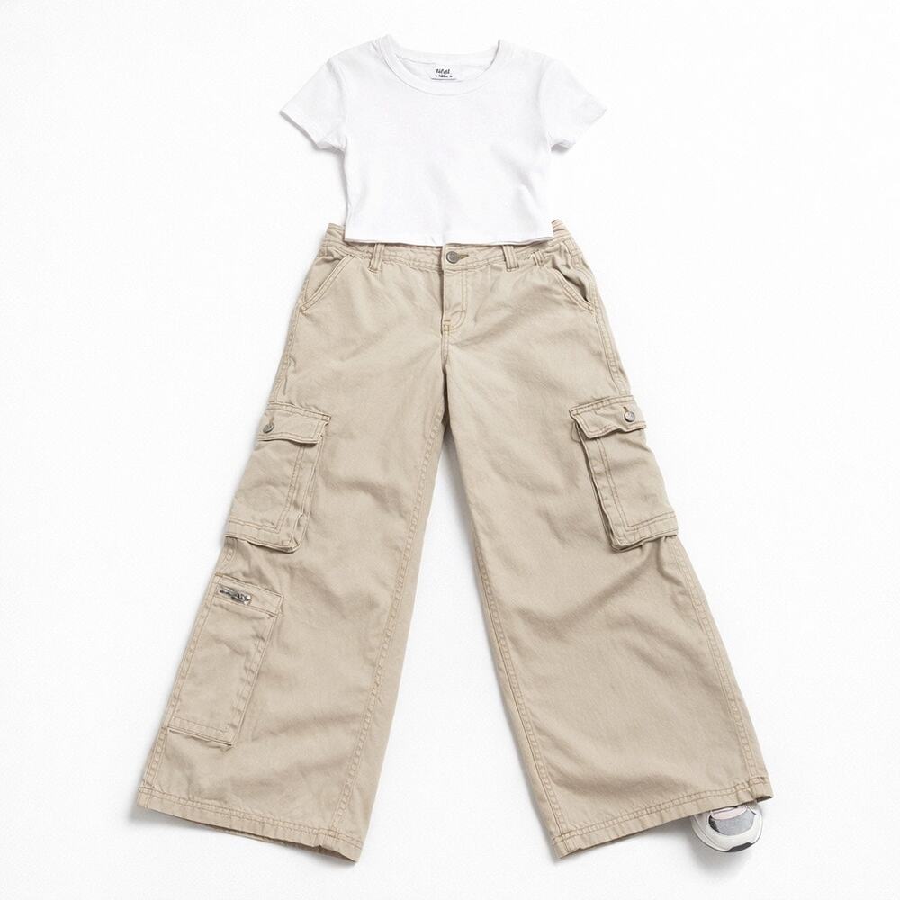 BDG Urban Outfitters Wide Leg Baggy Cargo Pants 26 Tan Utility Y2K Waist Skater
